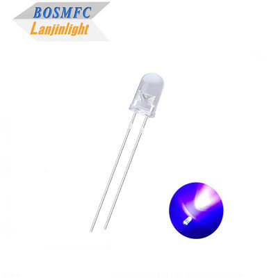 หัวกลม 5 มิลลิเมตร Ultraviolet LED 385nm 395nm แสง UV น้ําใส เลนส์สําหรับโคมนก