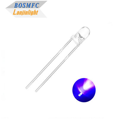 3mm F3 Dip UV LED Chip 395nm 405nm ผ่านรูสําหรับการรักษาเล็บ