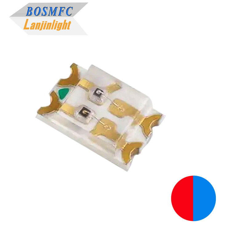 สีสอง SMD LED 0805 สีแดงและสีฟ้าสองสี 0.06W ชิป Ultra Bright