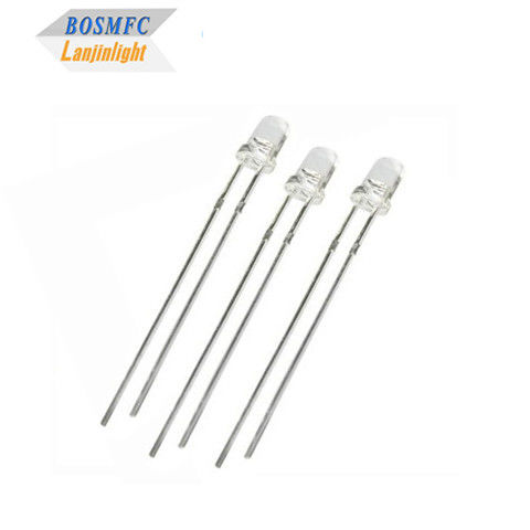 Anti Static 3mm Through Hole LED Diode 20mA เลนส์ใสต่อน้ําสําหรับการสว่างภายนอก