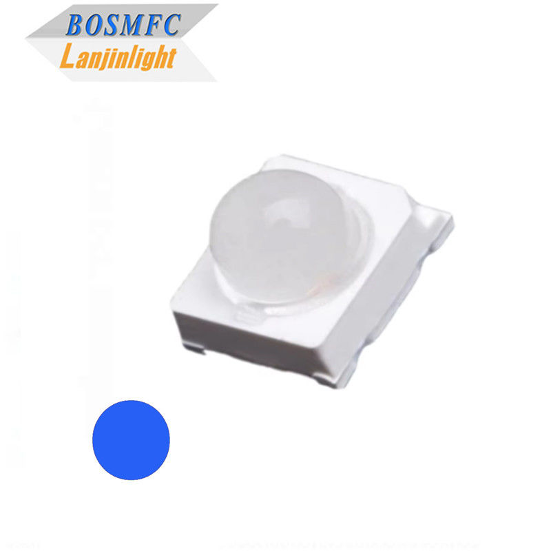 มุมมองขนาดเล็ก 30 องศา 60 องศา 6000mcd สีฟ้า 2835 SMD LED พร้อมเลนส์ Dome สําหรับป้าย LED การจราจร