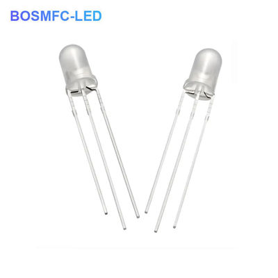 1.8V-2.4V ไดโอเดส LED สีสอง 5 มม ผ่านรู สีแดง สีน้ําเงิน ความสว่างสูง