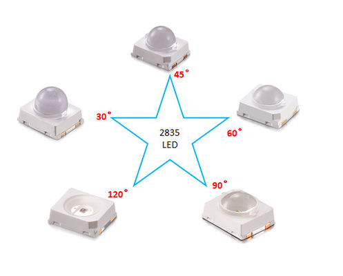 2835 IR LED Chip Diode 850nm กับ 30 องศา 60 องศา Lens สําหรับกล้อง
