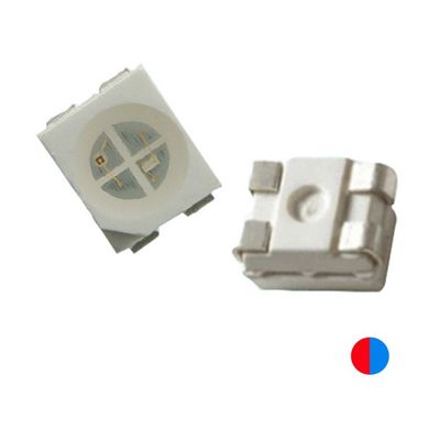 20mA Bi Color PLCC4 3528 SMD LED Chip ความหนา 1.9mm สีแดงและสีฟ้า 4 ปิน