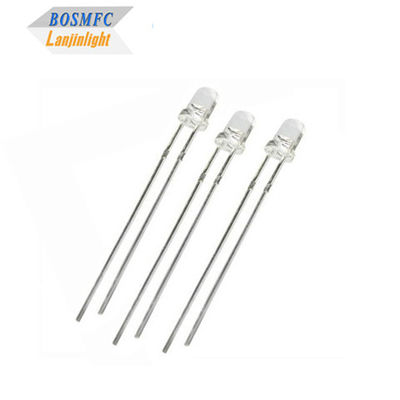 Anti Static 3mm Through Hole LED Diode 20mA เลนส์ใสต่อน้ําสําหรับการสว่างภายนอก
