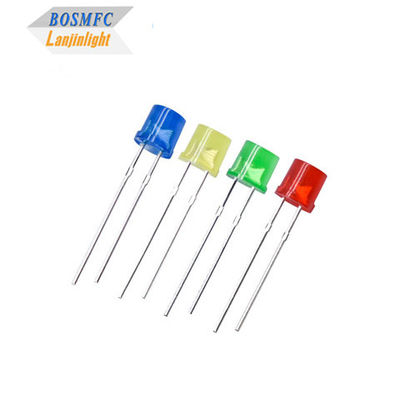 5 มม Flat Top Through Hole LED กระจายมุมมอง 100 องศา