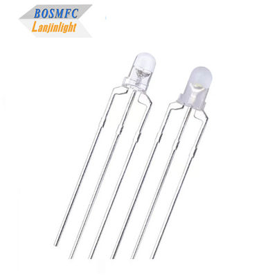 LED 2 สี 3 มิลลิเมตร สีแดงและสีน้ําเงิน แอนโดและแคธอดทั่วไป ผ่านหลุม LED การสลายความร้อน