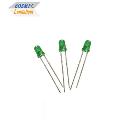 3 มิลลิเมตร dip LED Green Light LED Light Emitting Diode 5V ความยาวคลื่น 520nm-535nm