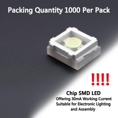 จํานวนบรรจุ 1000 ชิป SMD LED ละบรรจุ จําหน่ายกระแสไฟฟ้าทํางาน 30mA เหมาะสําหรับการสว่างและการประกอบอิเล็กทรอนิกส์